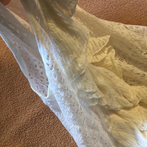 Ralph Lauren ruffle knit vest cottagecore girly cream white country boho hippie - Picture 6 of 7